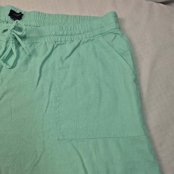J.Crew Women's Striped linen blend drawstring Shorts Size XXL Green Mint (55) - Picture 5 of 12